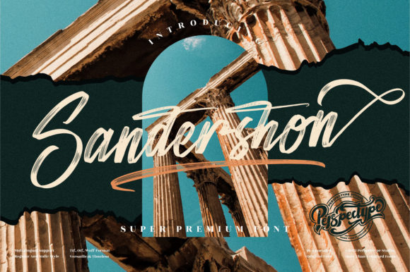 Sandershon: Modern Bold Brushed Script Font for Crafters